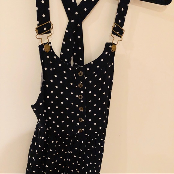 Xhilaration Dresses & Skirts - Overalls polka dot romper! Xhilaration Dresses & Skirts - Overalls polka dot romper!